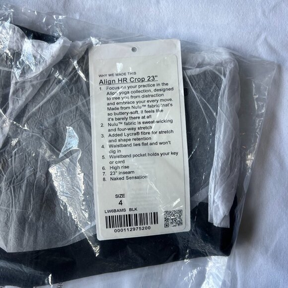 New Lululemon Align HR Crop 23" Black Size 4 - Picture 5 of 5